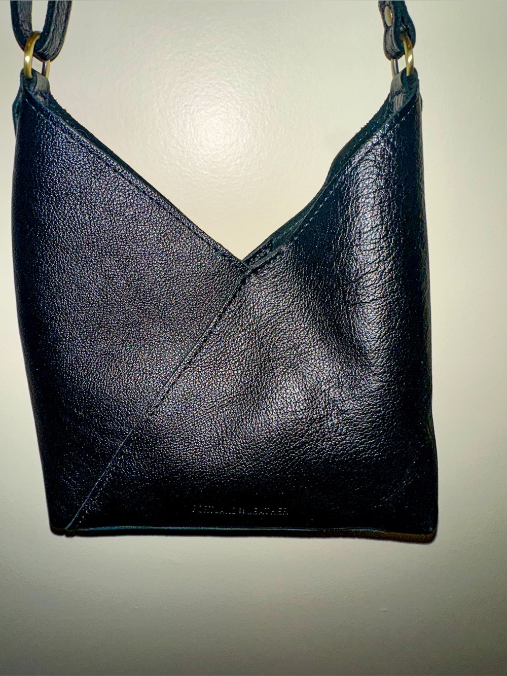 Portland Leather Pebbled Black Naomi Shoulder Bag - Small - Picture 9 of 12